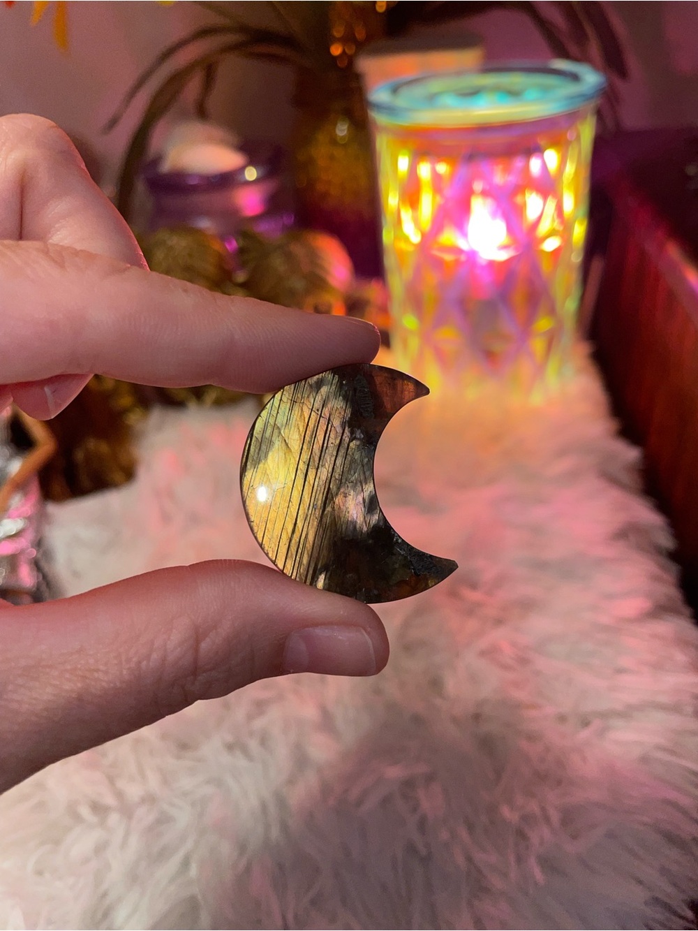 Labradorite Crescent Moon